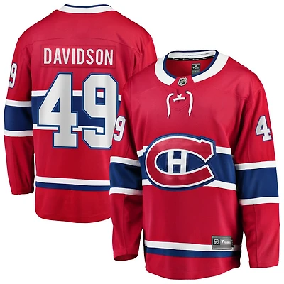 Jared Davidson Men's Fanatics Red Montreal Canadiens Home Breakaway Custom Jersey