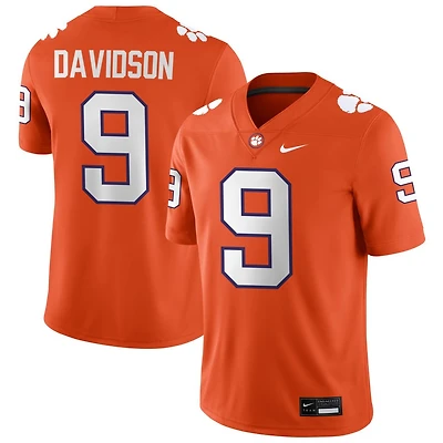 Gideon Davidson Men's Nike Orange Clemson Tigers NIL Pick-A-Player Game Jersey