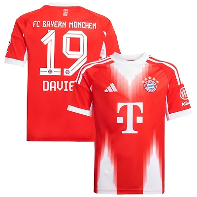 Alphonso Davies Youth adidas Red Bayern Munich 2025/26 Home Replica Custom Jersey