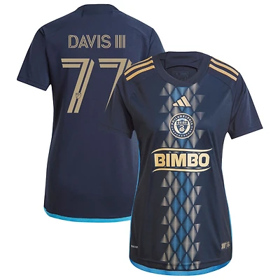 Eddy Davis III Women's adidas  Navy Philadelphia Union 2024 The XV Kit Replica Custom Jersey