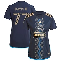 Eddy Davis III Women's adidas  Navy Philadelphia Union 2024 The XV Kit Replica Custom Jersey