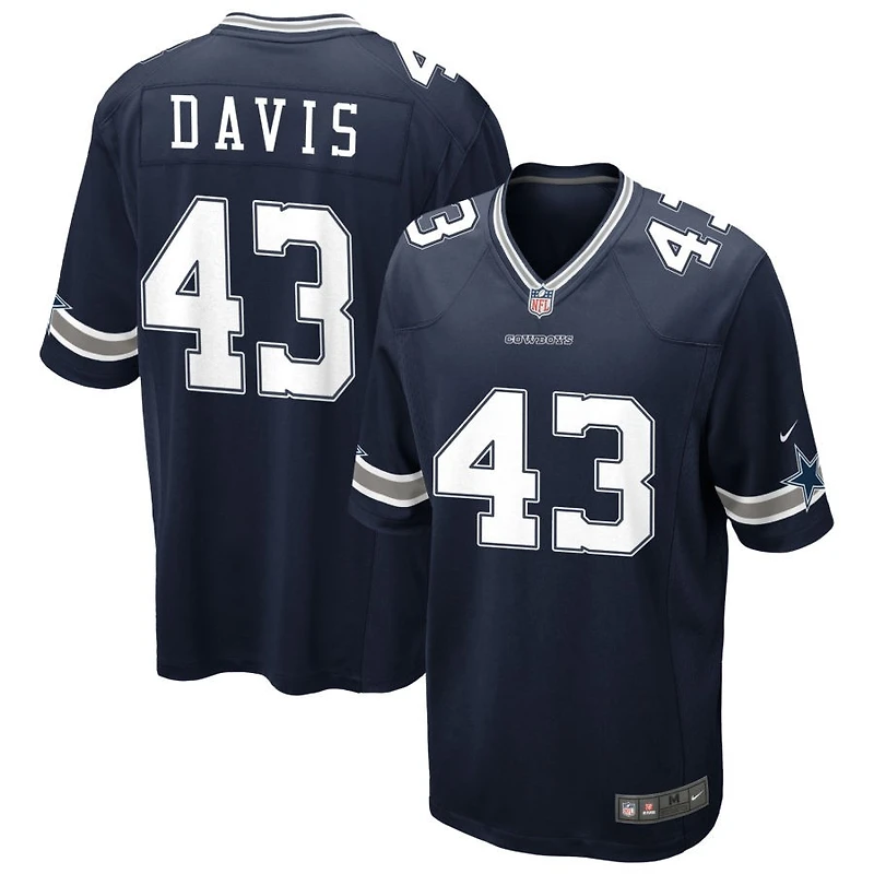 Malik Davis Men's Nike Navy Dallas Cowboys Custom Game Jersey