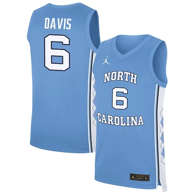 Elijah Davis Men's Jordan Brand Carolina Blue North Carolina Tar Heels NIL Pick-A-Player Men's Basketball Jersey