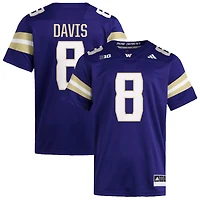 Tacario Davis Men's adidas  Purple Washington Huskies NIL Pick-A-Player Home Premier Football Jersey