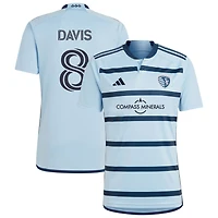 Jake Davis Men's adidas Light Blue Sporting Kansas City 2023 Hoops 4.0 Replica Custom Jersey