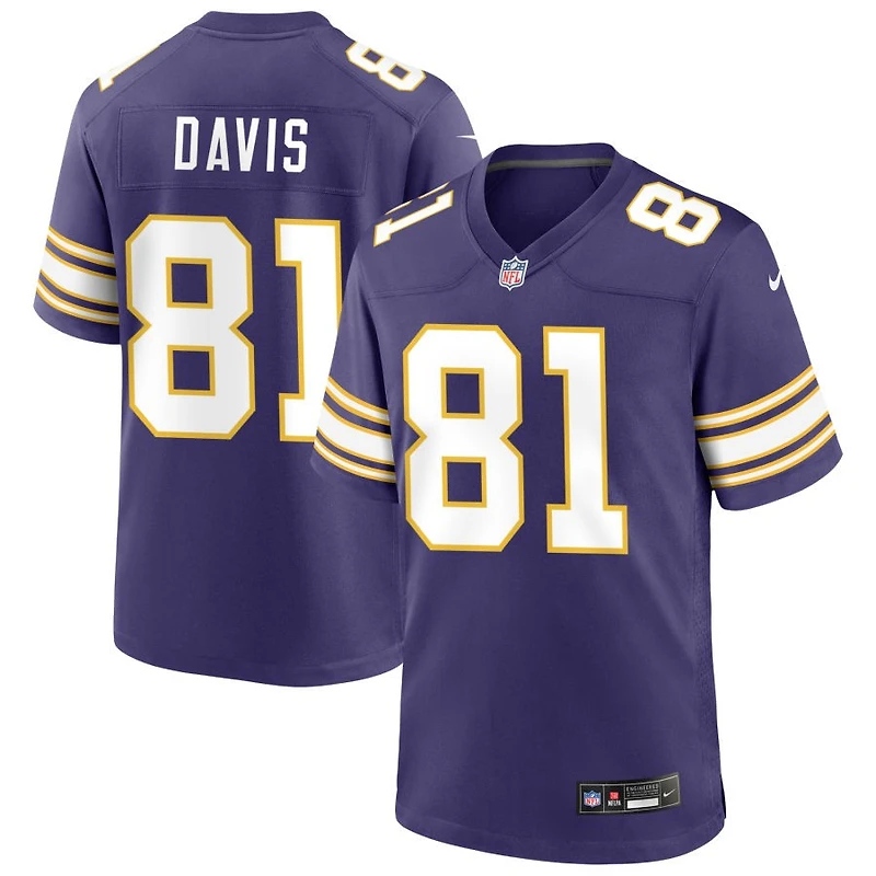 Joaquin Davis Men's Nike Purple Minnesota Vikings Classic Custom Game Jersey