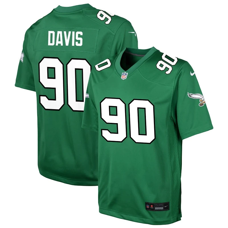 Jordan Davis Youth Nike Kelly Green Philadelphia Eagles Alternate Custom Game Jersey