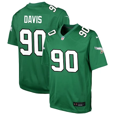 Jordan Davis Youth Nike Kelly Green Philadelphia Eagles Alternate Custom Game Jersey