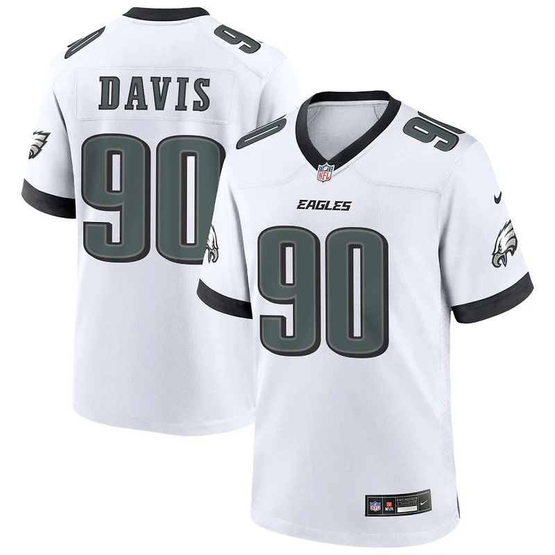 Jordan Davis Men's Nike White Philadelphia Eagles Custom Game Jersey