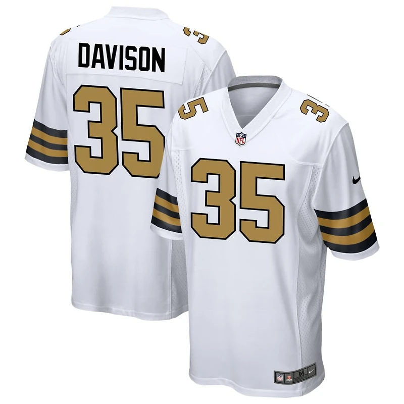 Elliott Davison Men's Nike  White New Orleans Saints Alternate Custom Game Jersey