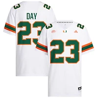 Dylan Day Men's adidas  White Miami Hurricanes NIL Pick-A-Player White Premier Football Jersey