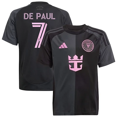 Rodrigo De Paul Youth adidas  Black Inter Miami CF 2025 The Fortitude Kit Replica Custom Jersey