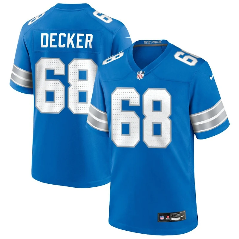 Taylor Decker Men's Nike Blue Detroit Lions Custom Game Jersey
