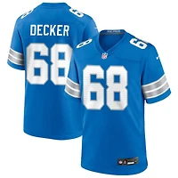 Taylor Decker Men's Nike  Blue Detroit Lions Custom Game Jersey