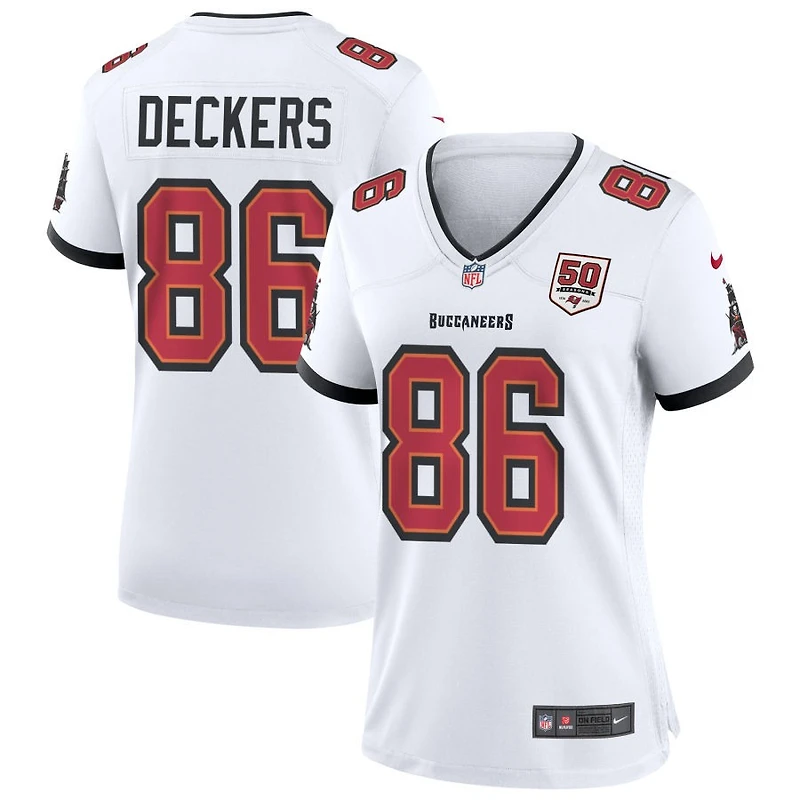 Evan Deckers Women's Nike White Tampa Bay Buccaneers 50th Season Custom Game Jersey