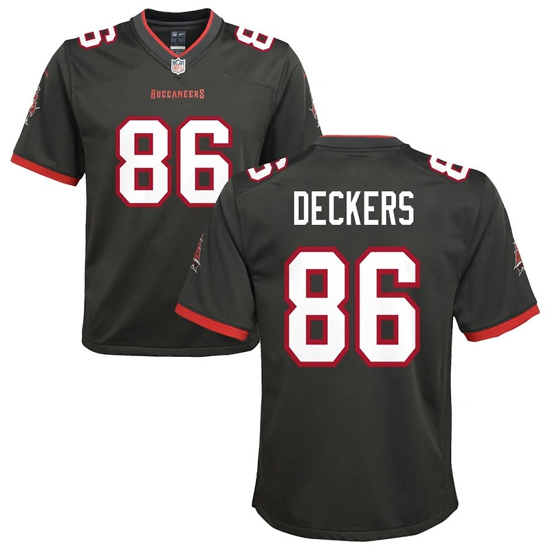 Evan Deckers Youth Nike Pewter Tampa Bay Buccaneers Alternate Custom Game Jersey