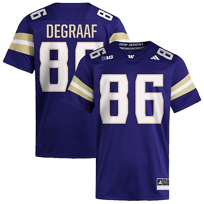 Decker DeGraaf Men's adidas Purple Washington Huskies NIL Pick-A-Player Home Premier Football Jersey