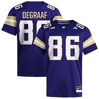 Decker DeGraaf Men's adidas  Purple Washington Huskies NIL Pick-A-Player Home Premier Football Jersey