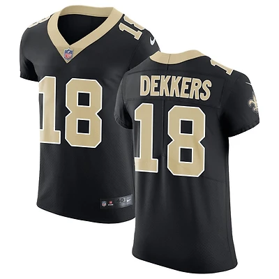 Hunter Dekkers Men's Nike Black New Orleans Saints Vapor Untouchable Custom Elite Jersey