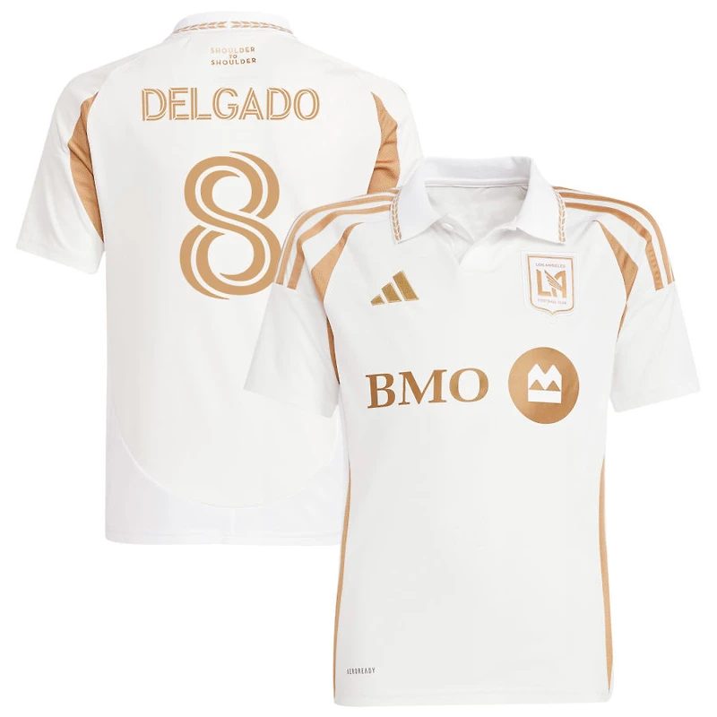 Marky Delgado Youth adidas  White LAFC 2025 Secondary Replica Custom Jersey