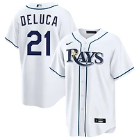 Jonny DeLuca Men's Nike  White Tampa Bay Rays Home Custom Replica Jersey