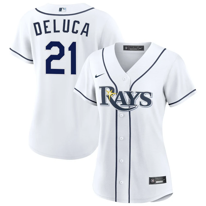 Jonny DeLuca Women's Nike White Tampa Bay Rays Home Custom Replica 2.0 Jersey