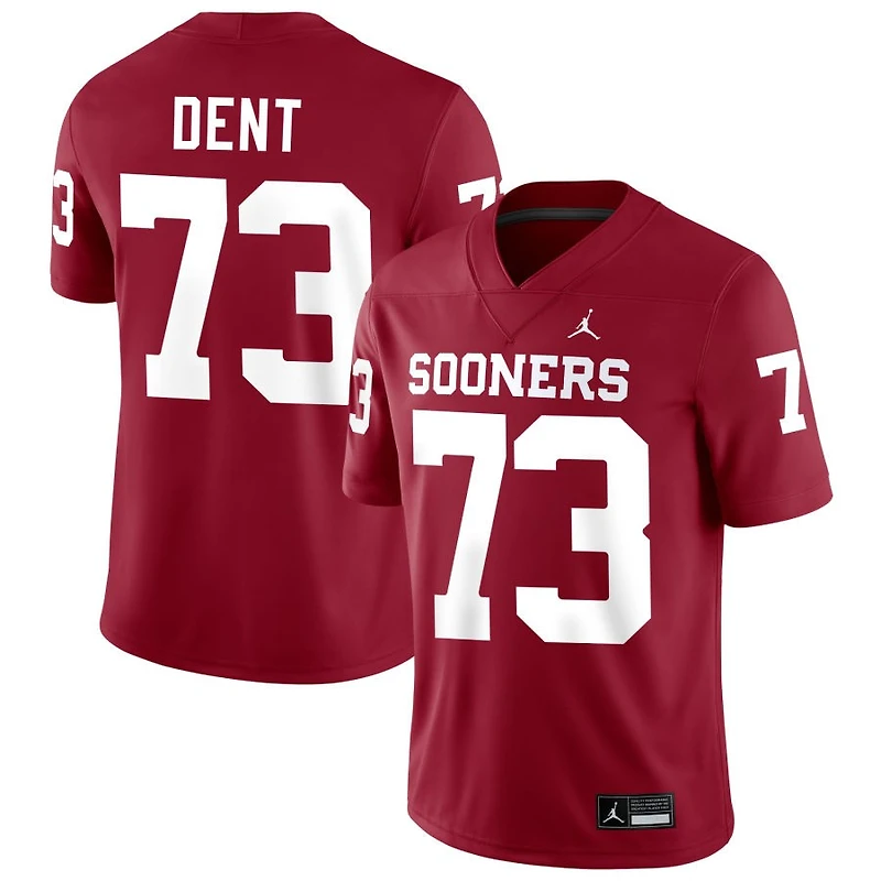 Isaiah Dent Men's Jordan Brand Crimson Oklahoma Sooners NIL Pick-A-Player Football Replica Jersey