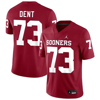 Isaiah Dent Men's Jordan Brand Crimson Oklahoma Sooners NIL Pick-A-Player Football Replica Jersey