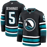 Vincent Desharnais Men's Fanatics Black San Jose Sharks Alternate Premium Custom Jersey