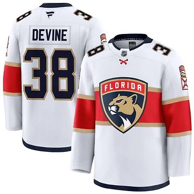 Jack Devine Men's Fanatics White Florida Panthers Away Premium Custom Jersey