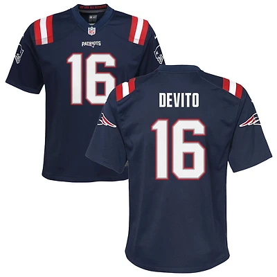 Tommy DeVito Youth Nike Navy New England Patriots Custom Game Jersey