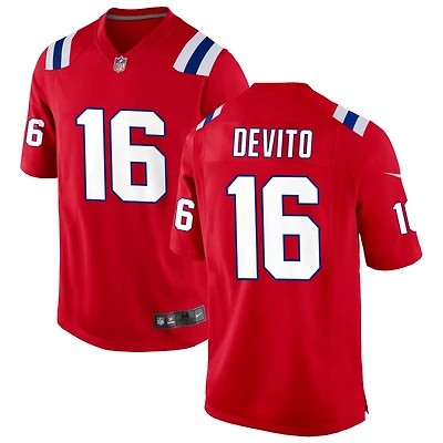 Tommy DeVito Men's Nike Red New England Patriots Alternate Custom Jersey
