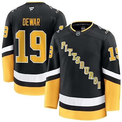 Connor Dewar Men's Fanatics Black Pittsburgh Penguins Alternate Premium Custom Jersey