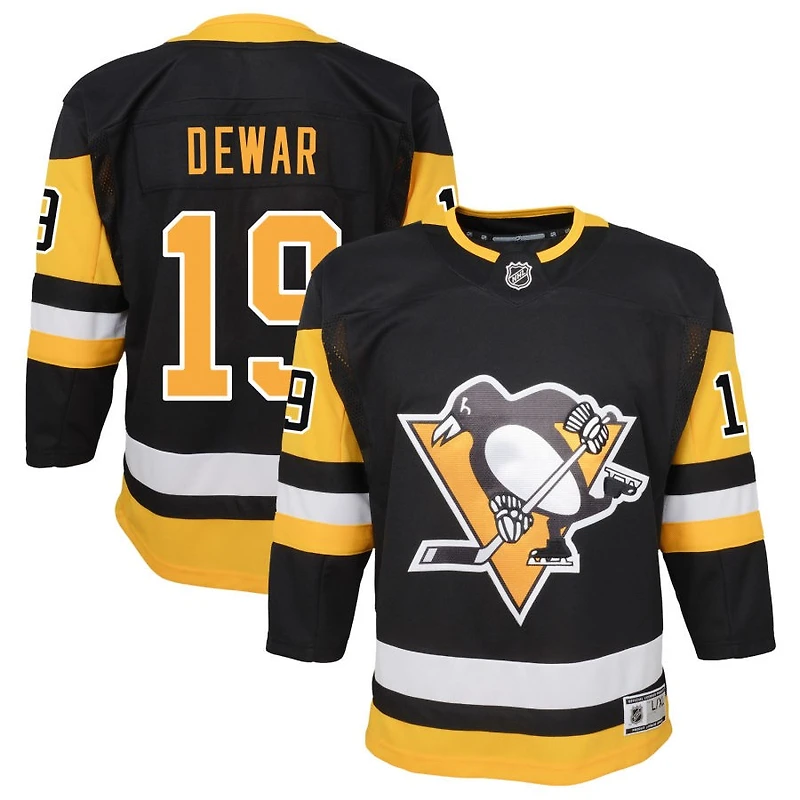 Connor Dewar Youth Black Pittsburgh Penguins Home Premier Custom Jersey