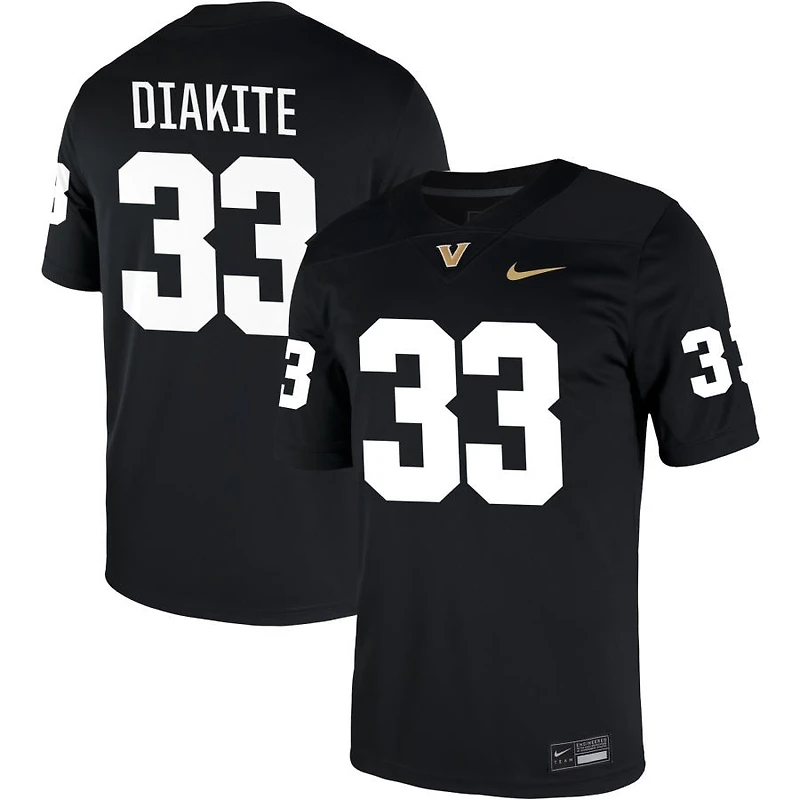 BJ Diakite Men's Nike Black Vanderbilt Commodores NIL Pick-A-Player Game Jersey