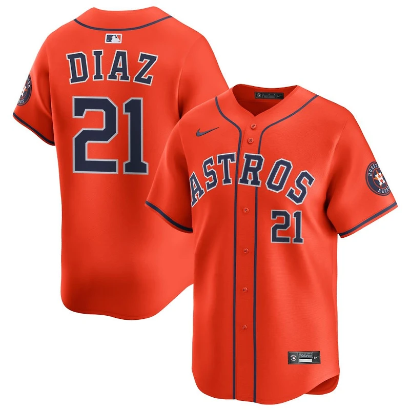 Yainer Diaz Men's Nike Orange Houston Astros Alternate Limited Custom Jersey