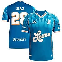Jefferson Diaz Men's adidas Blue Minnesota United FC 2025 Third Authentic Custom Jersey