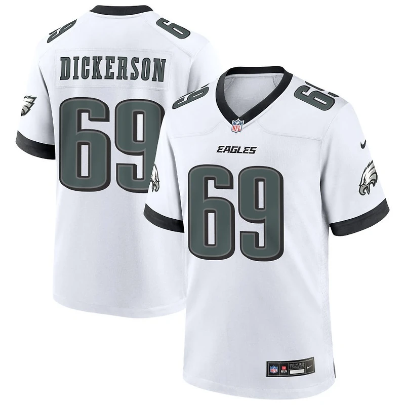 Landon Dickerson Men's Nike White Philadelphia Eagles Custom Game Jersey