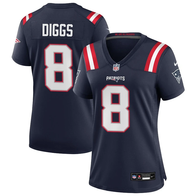 Stefon Diggs Women's Nike Navy New England Patriots Custom Game Jersey
