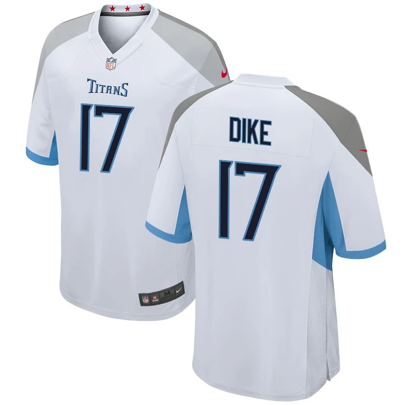 Chimere Dike Men's Nike White Tennessee Titans Custom Game Jersey