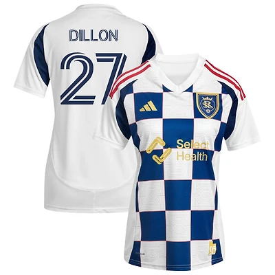 Griffin Dillon Women's adidas  White Real Salt Lake 2025 Grid City Replica Custom Jersey