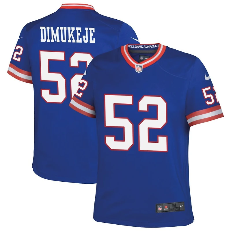 Victor Dimukeje Youth Nike Royal New York Giants Classic Custom Game Jersey