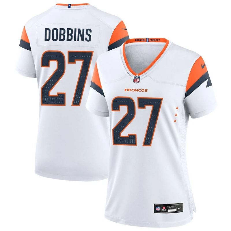 J.K. Dobbins Women's Nike White Denver Broncos Mile High Collection Custom Game Jersey
