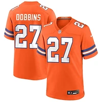 J.K. Dobbins Men's Nike Orange Denver Broncos Mile High Collection 1977 Throwback Custom Game Jersey