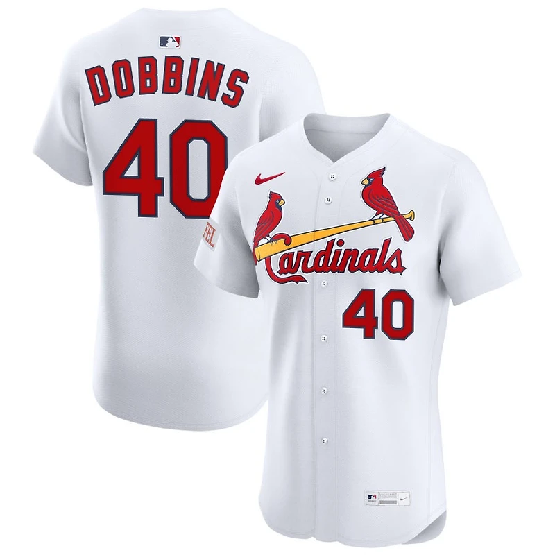 Hunter Dobbins Men's Nike White St. Louis Cardinals Home Elite Sponsor Patch Custom Jersey