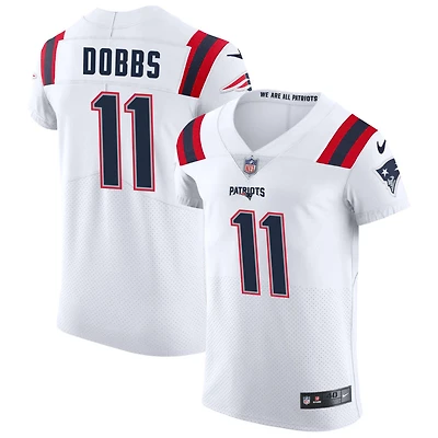 Joshua Dobbs Men's Nike White New England Patriots Vapor Elite Custom Jersey