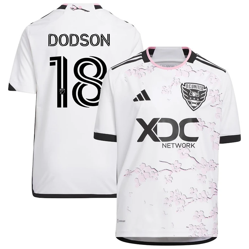 Derek Dodson Youth adidas White D.C. United 2023 The Cherry Blossom Kit Replica Custom Jersey