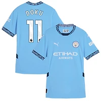 Jeremy Doku Women's Puma Light Blue Manchester City 2024/25 Home Replica Custom Jersey
