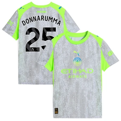 Gianluigi Donnarumma Youth Puma Green/Neon Green Manchester City 2025/26 Third Replica Custom Jersey