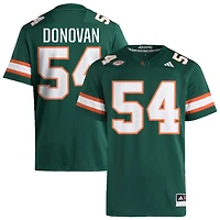Michael Donovan Men's adidas  Green Miami Hurricanes NIL Pick-A-Player Alternate Premier Football Jersey